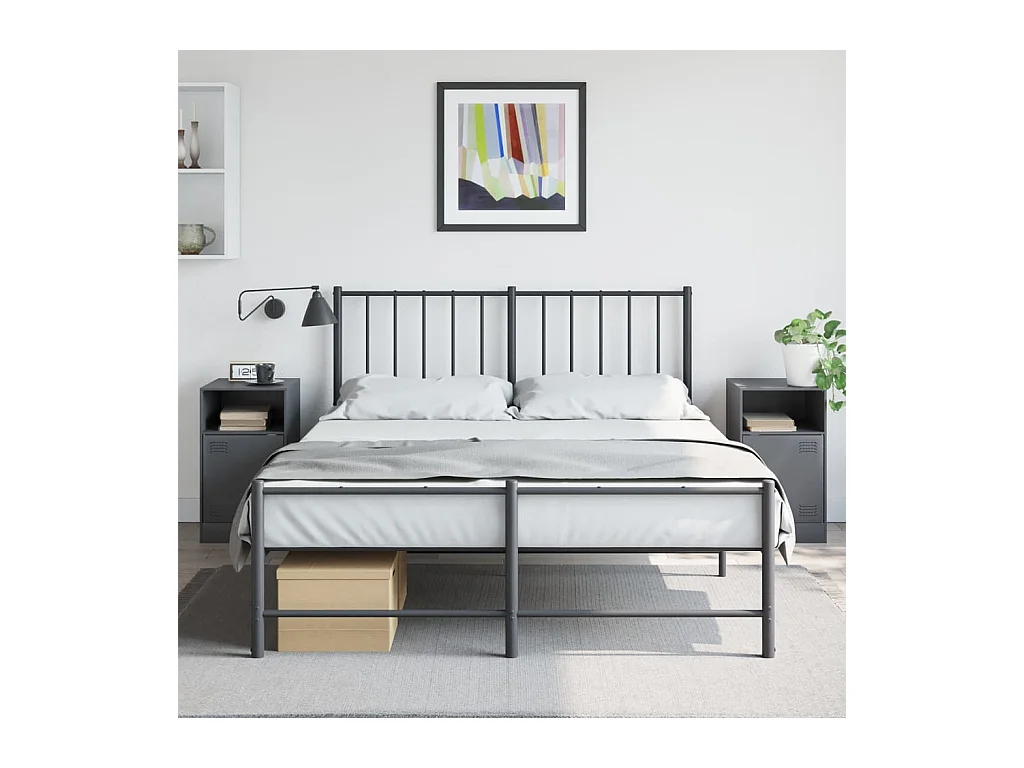Tables de chevet 2 pièces anthracite 34,5x39x62 cm acier