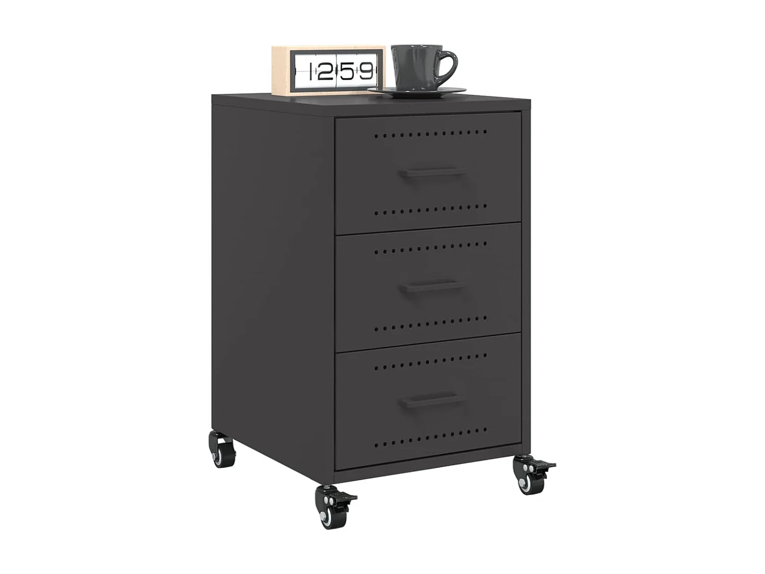 Table de chevet noir 36x39x59 cm acier