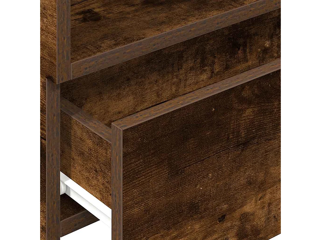 Nachtkastjes 2 st wandgemonteerd 45x26x28,5 cm gerookt eiken