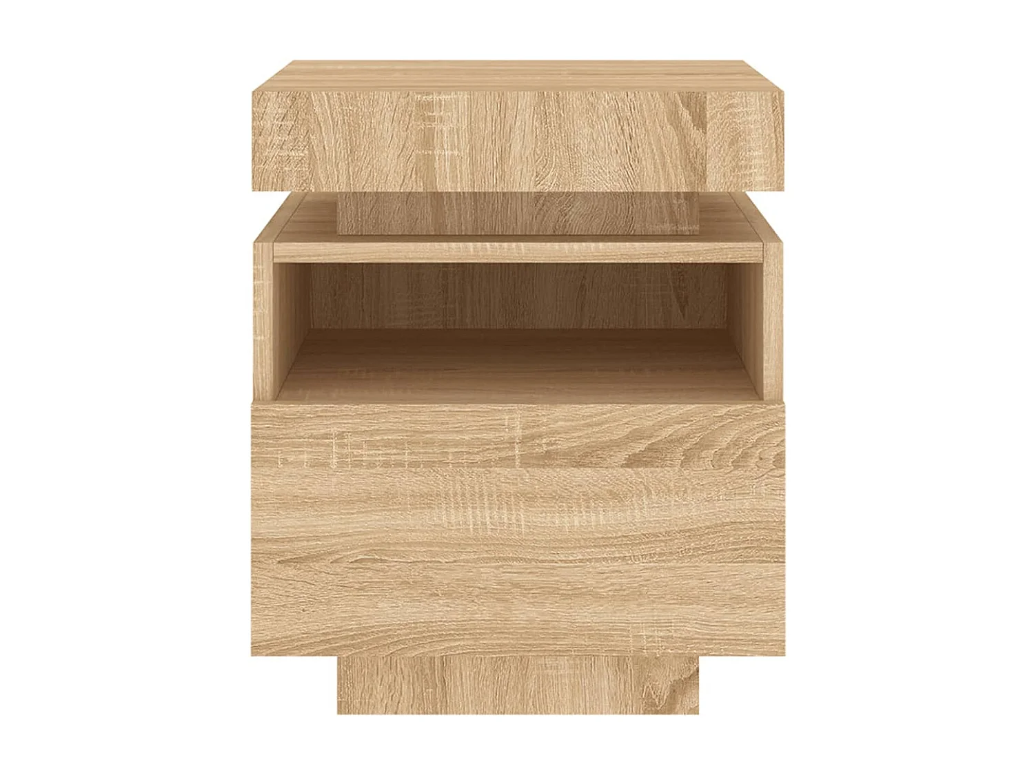Mesita de noche con luces LED roble Sonoma 40x39x48,5 cm