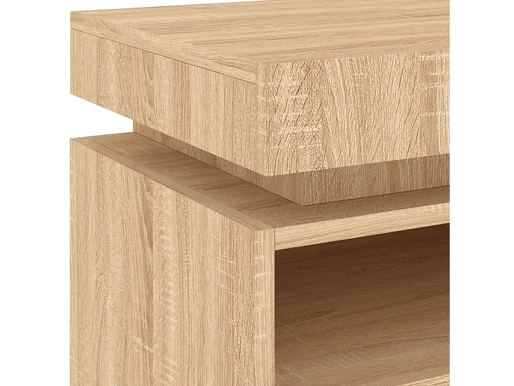 Mesita de noche con luces LED roble Sonoma 40x39x48,5 cm