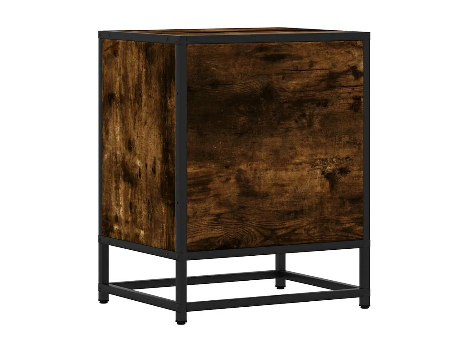 Tables de chevet 2 pièces chêne fumé bois d'ingénierie et métal