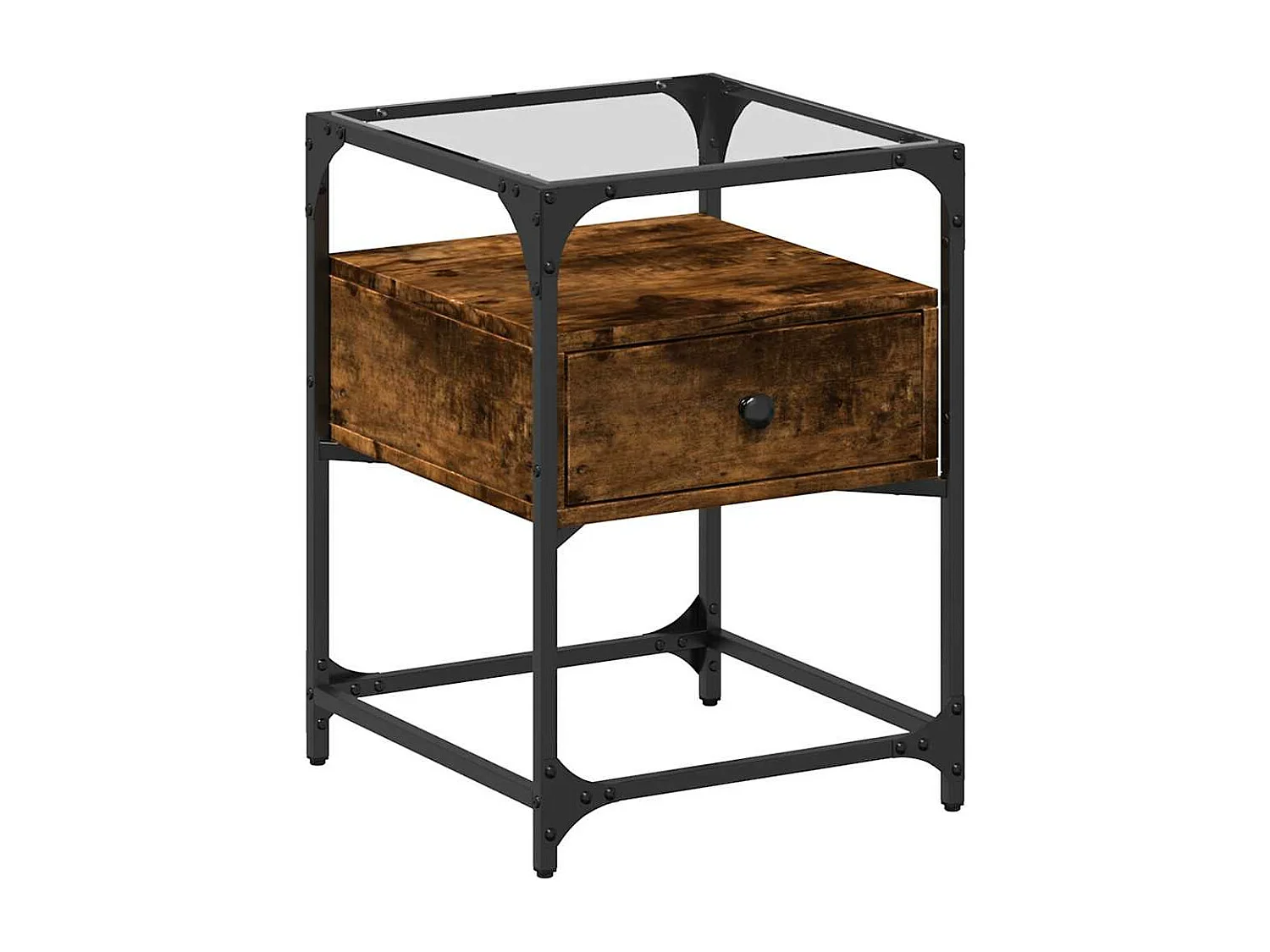 Tables de chevet 2 pièces chêne fumé 40x40x55 cm bois d'ingénierie