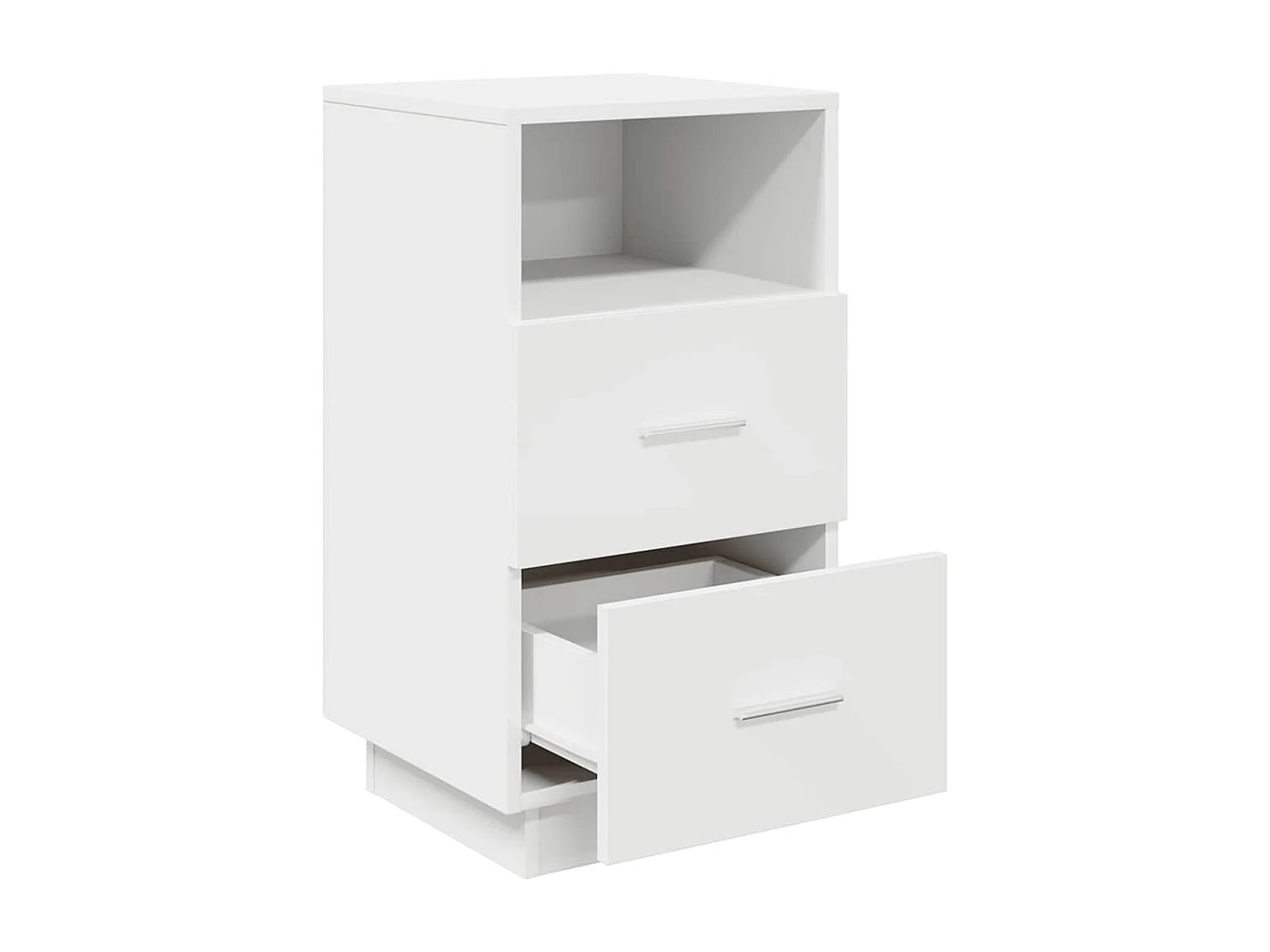 Mesas de cabeceira 2 peças com 2 gavetas 36x36x68 cm branco