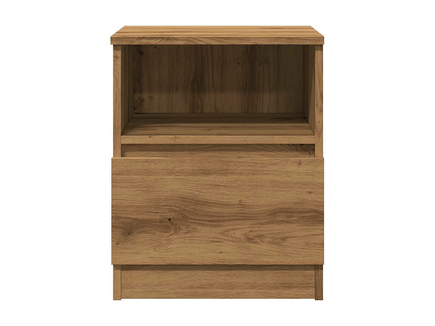 Nachtkastje 40x40x50 cm bewerkt hout artisanaal eikenkleur