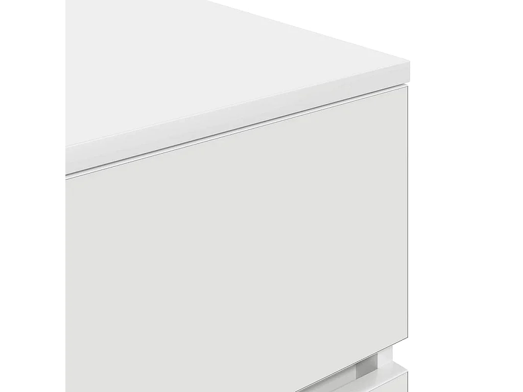 Table de chevet avec 3 tiroirs blanc 39x35x65 cm