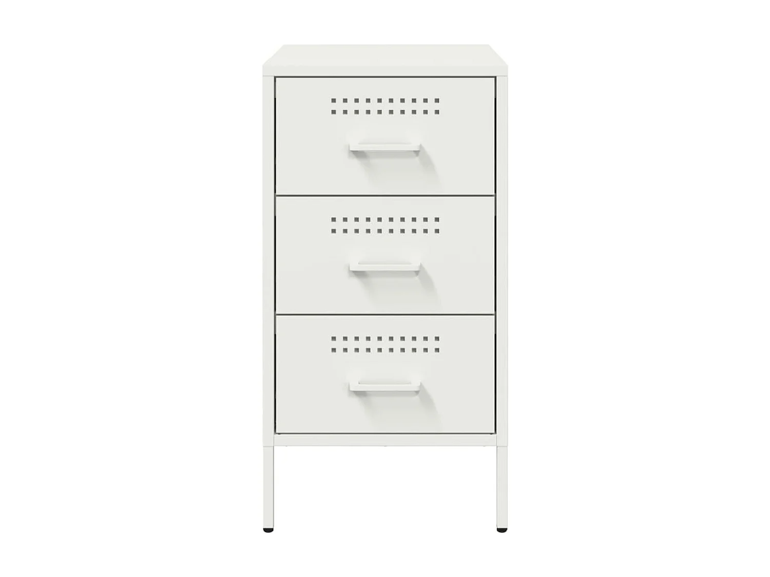 Table de chevet blanc 36x39x68 cm acier laminé à froid