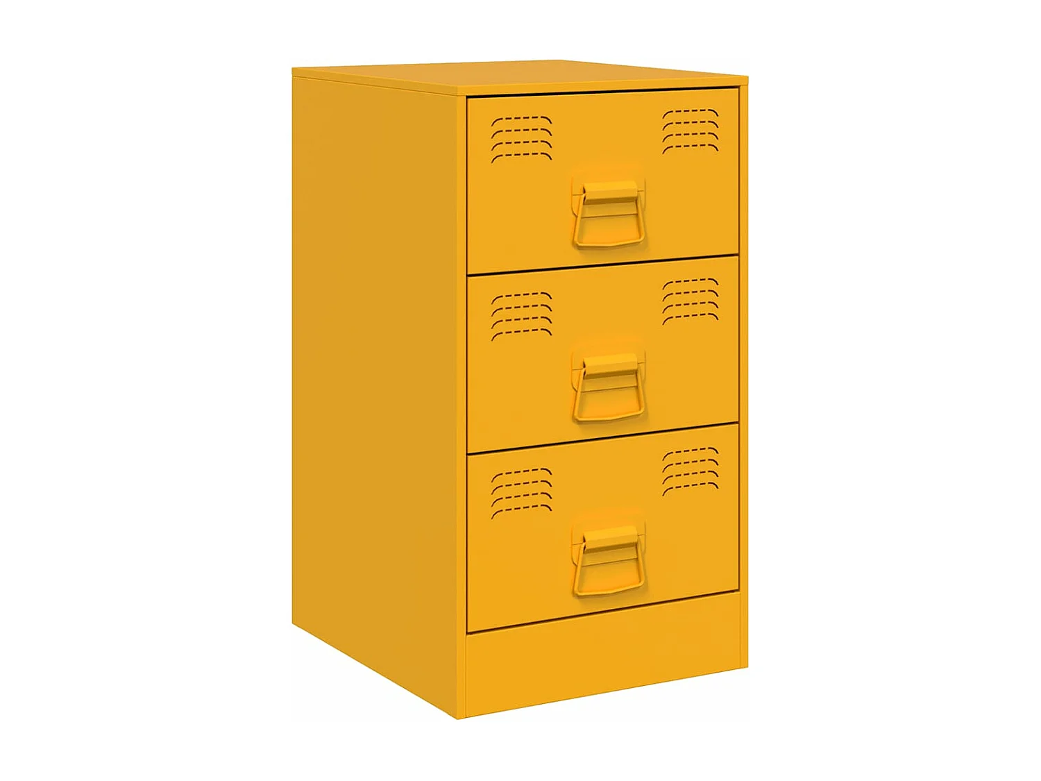 Table de chevet jaune moutarde 34,5x39x62 cm acier