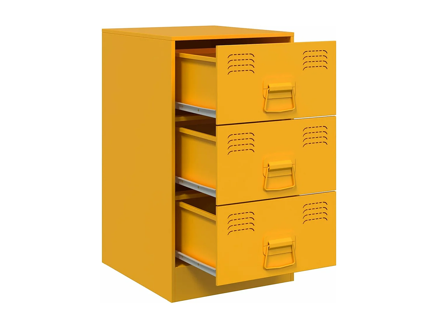 Table de chevet jaune moutarde 34,5x39x62 cm acier