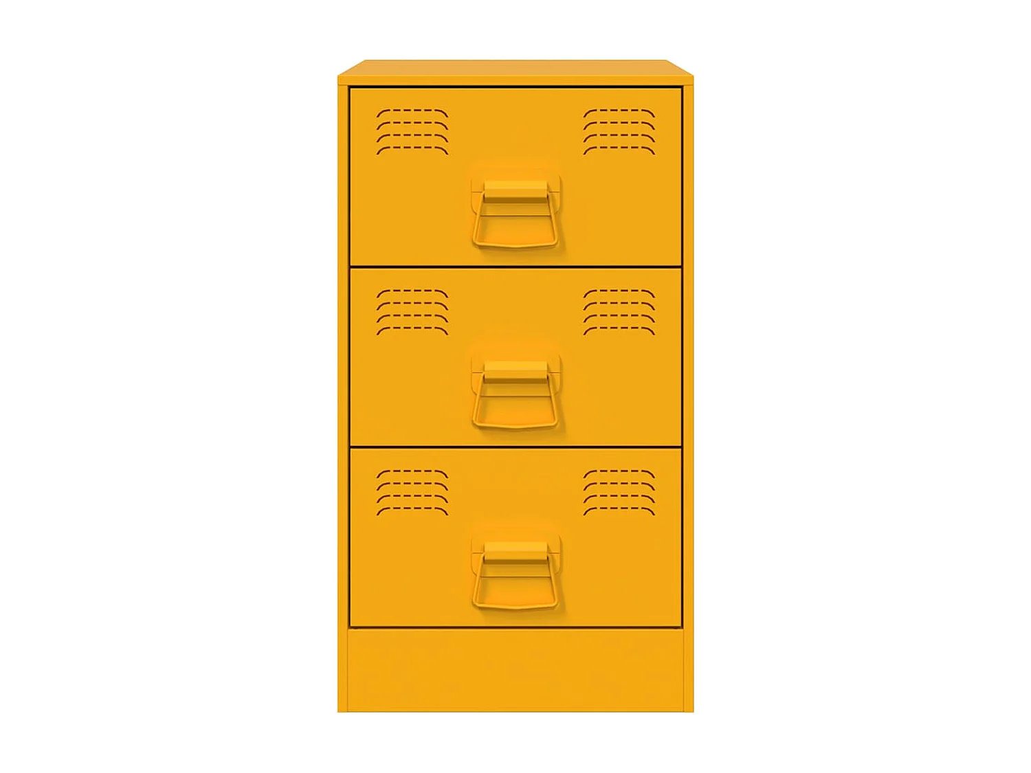 Table de chevet jaune moutarde 34,5x39x62 cm acier