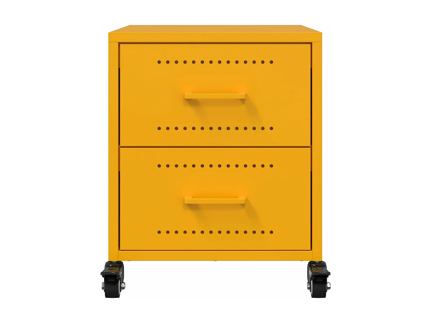 Tables de chevet 2 pièces jaune moutarde 36x39x43,5 cm acier