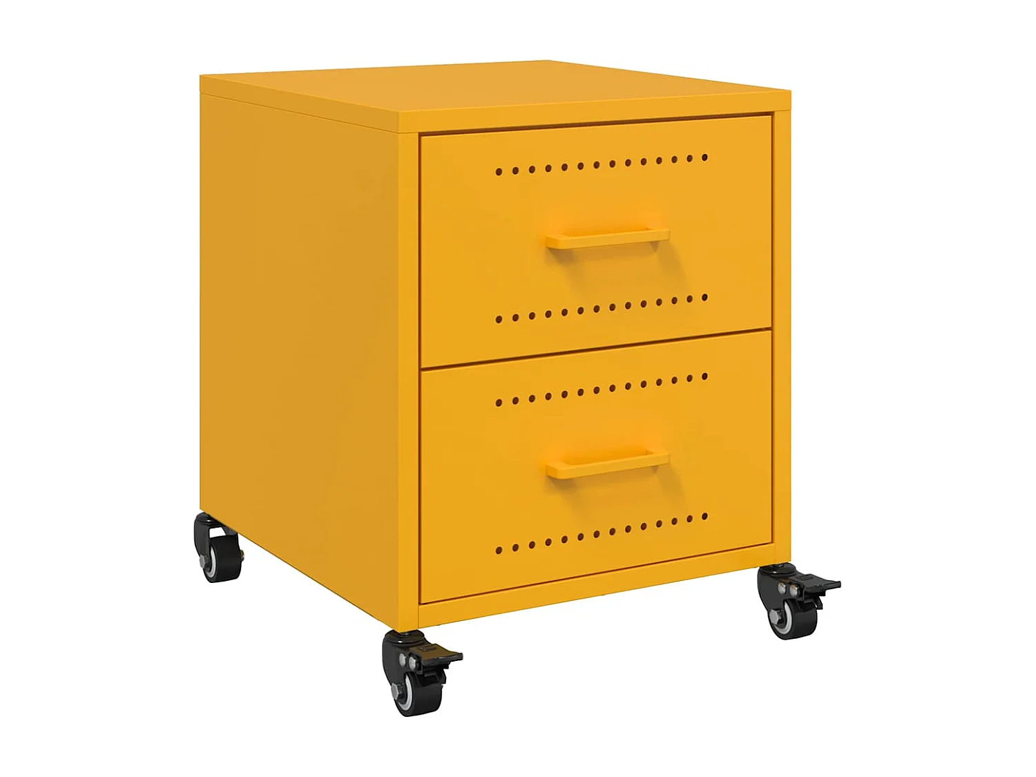 Tables de chevet 2 pièces jaune moutarde 36x39x43,5 cm acier