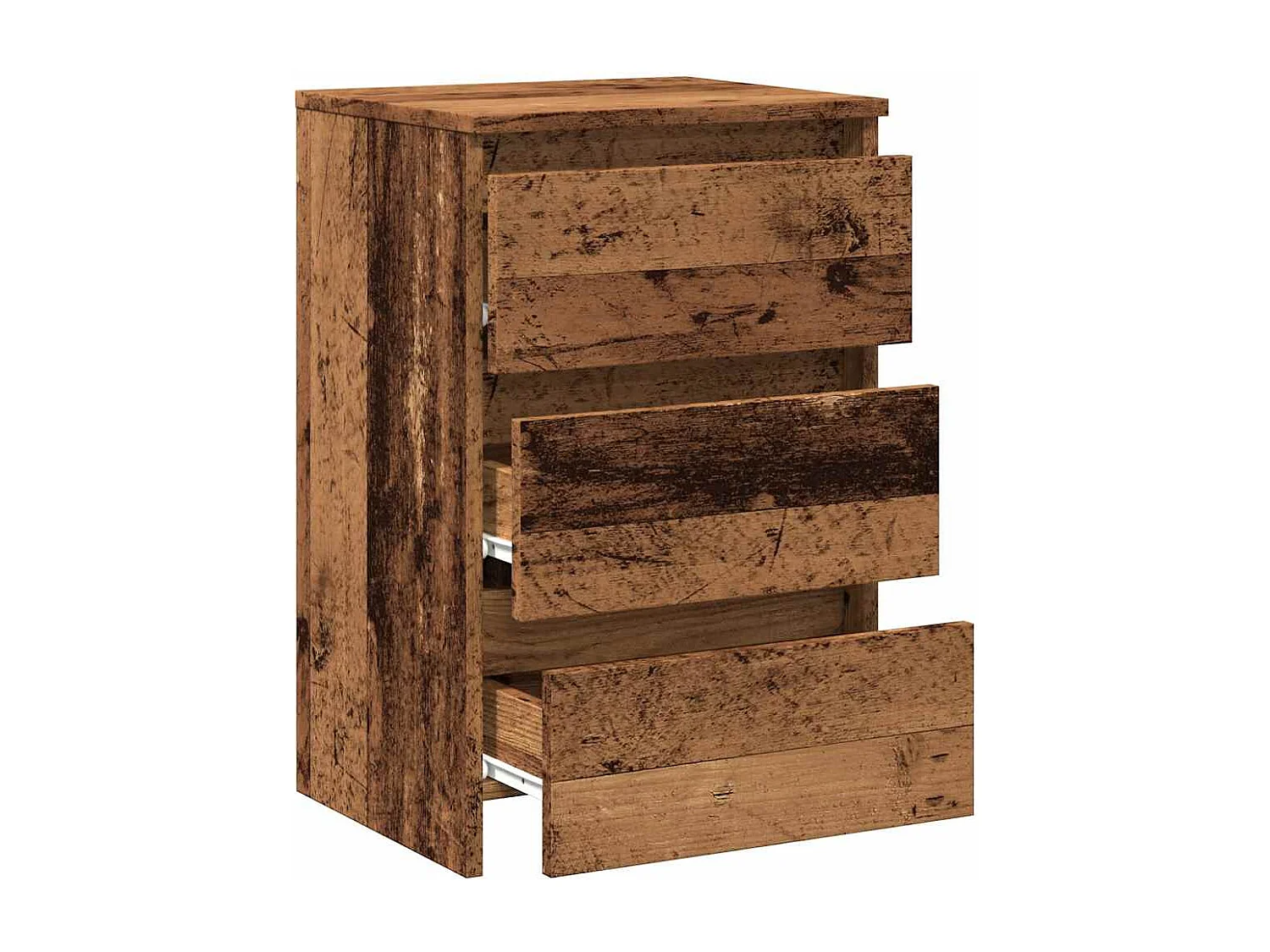 Nachtkastje 40x35x62,5 cm bewerkt hout oud houtkleurig