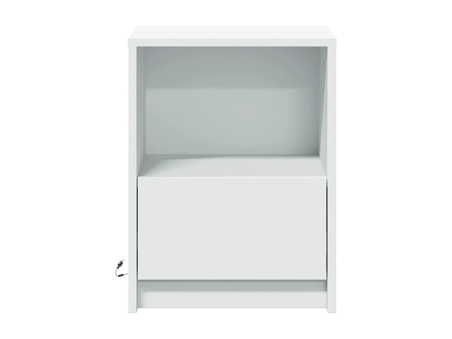 Tables de chevet et lumières LED 2pièces blanc bois d'ingénierie