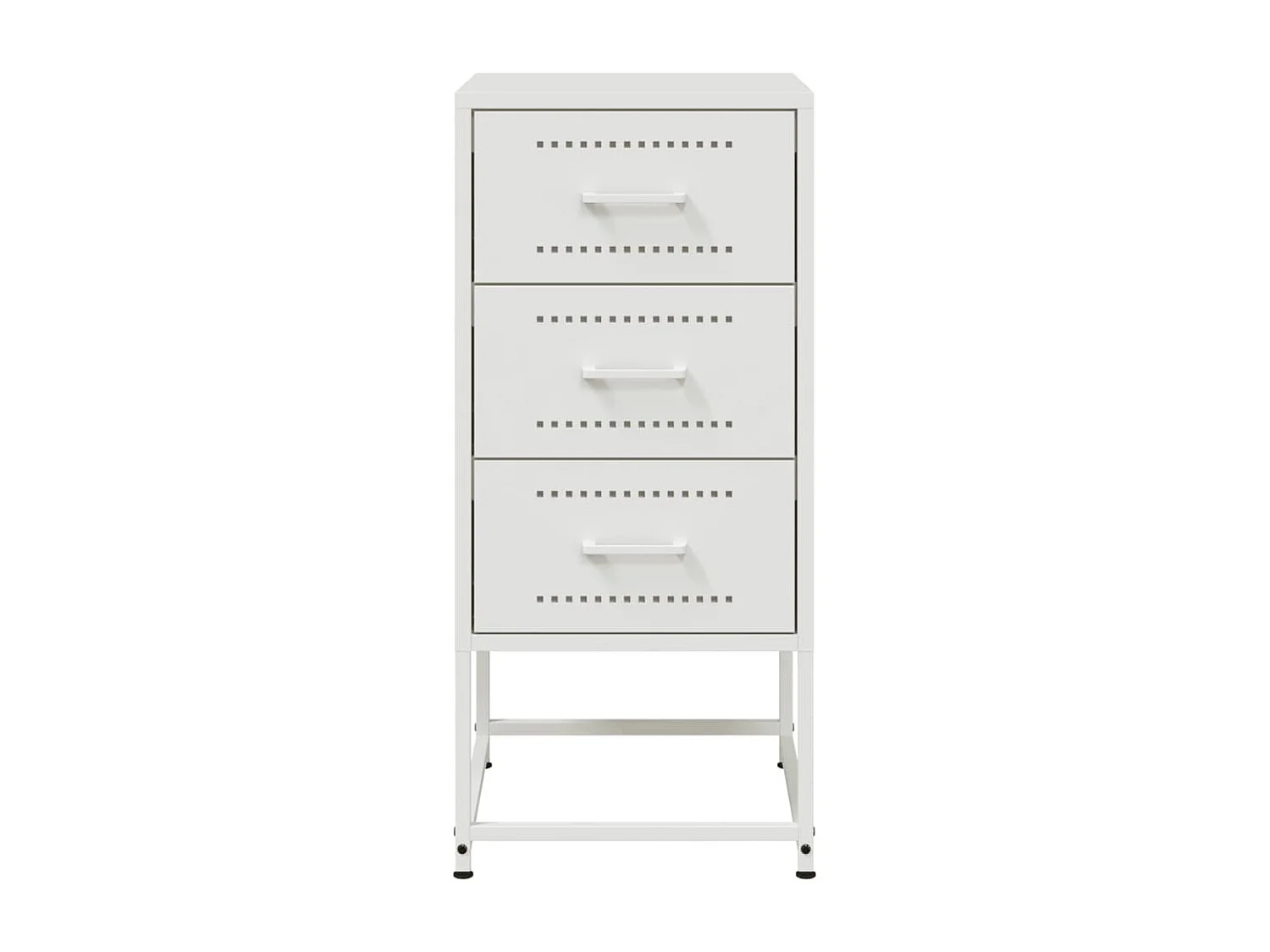 Table de chevet blanc 36x39x78 cm acier