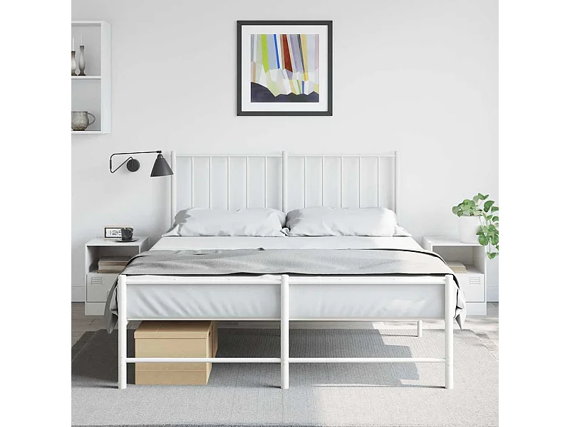 Mesas de cabeceira 2 peças 34,5x39x44 cm aço branco