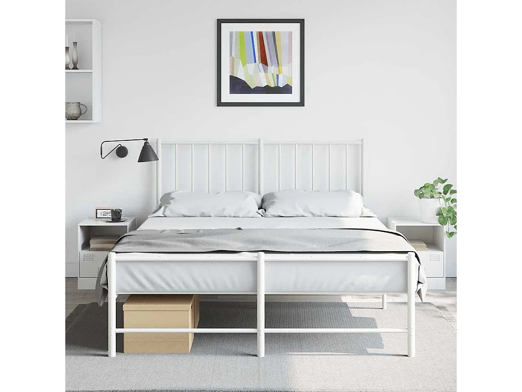 Mesas de cabeceira 2 peças 34,5x39x44 cm aço branco