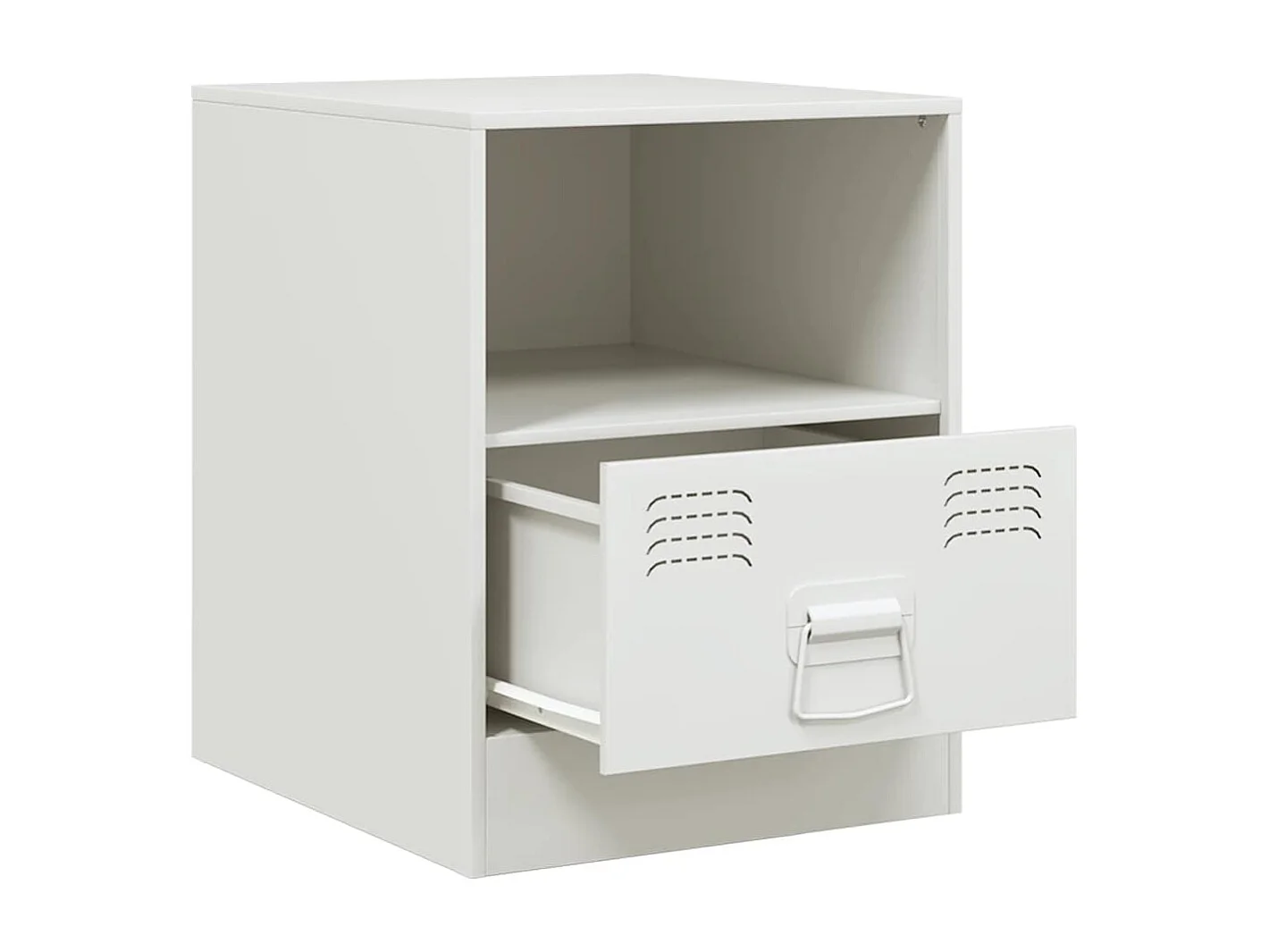 Mesas de cabeceira 2 peças 34,5x39x44 cm aço branco