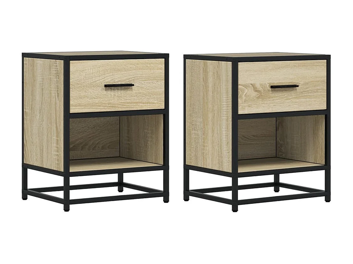 Tables de chevet 2 pièces chêne sonoma 40x31x50 cm bois ingénierie