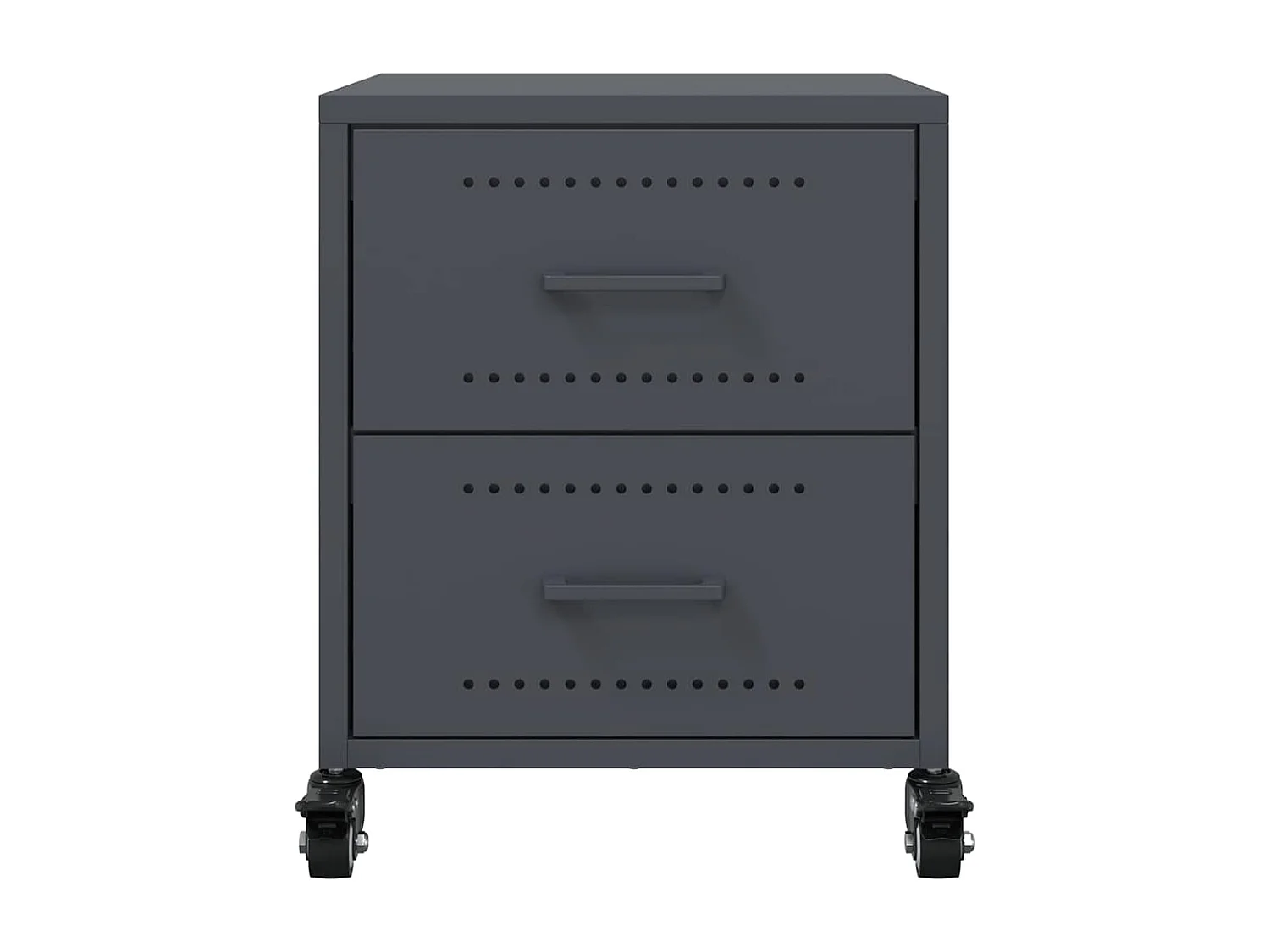 Tables de chevet 2 pièces anthracite 36x39x43,5 cm acier