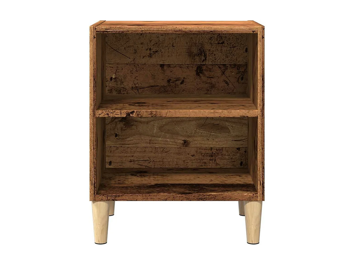 Nachtkastje 40x30x50 cm bewerkt hout oud houtkleurig