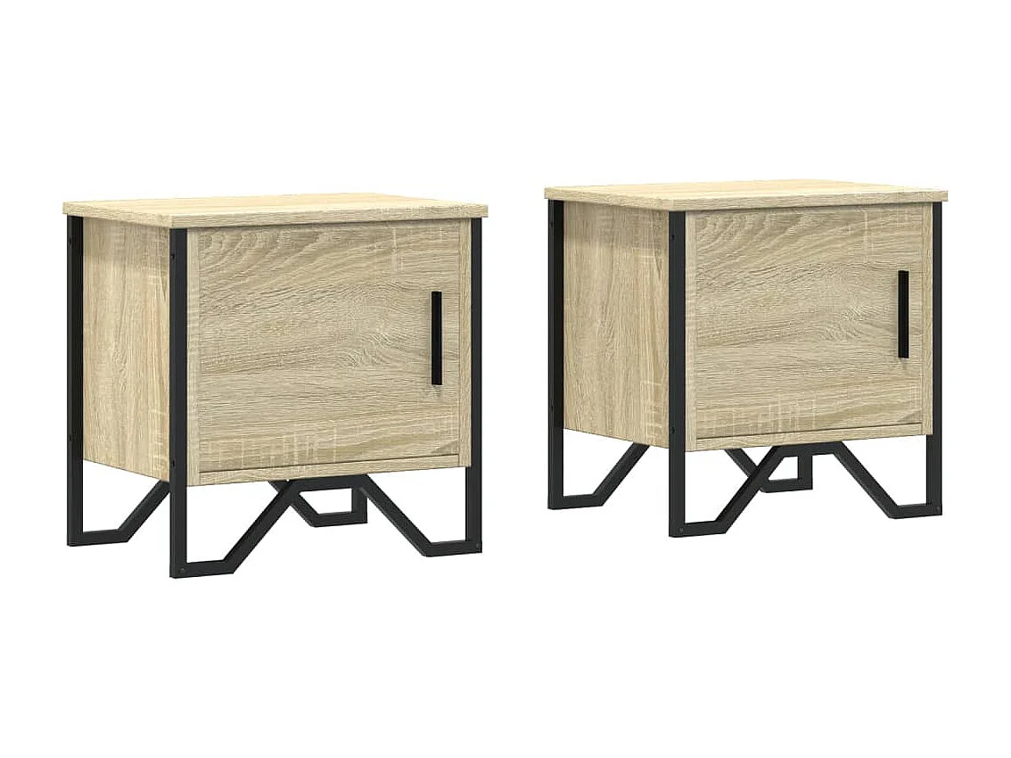 Nachtkastjes 2 st 40x30x40 cm spaanplaat sonoma eikenkleurig
