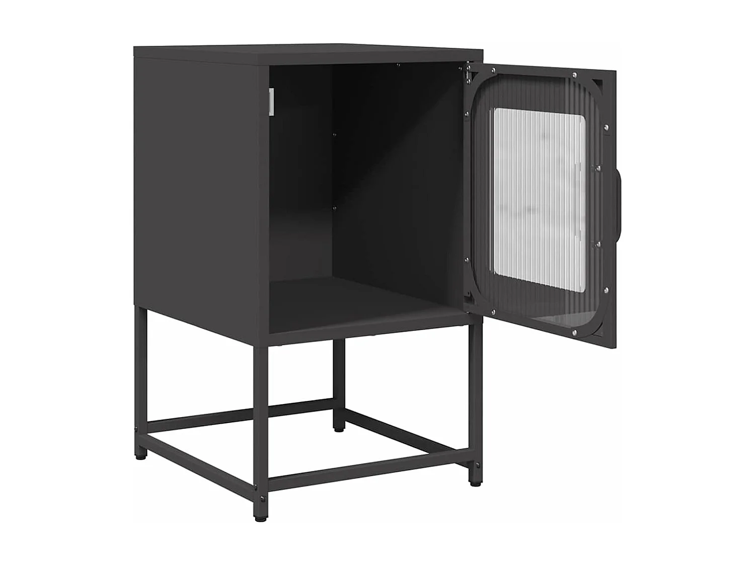 Table de chevet noir 36x39x60,5 cm acier laminé à froid