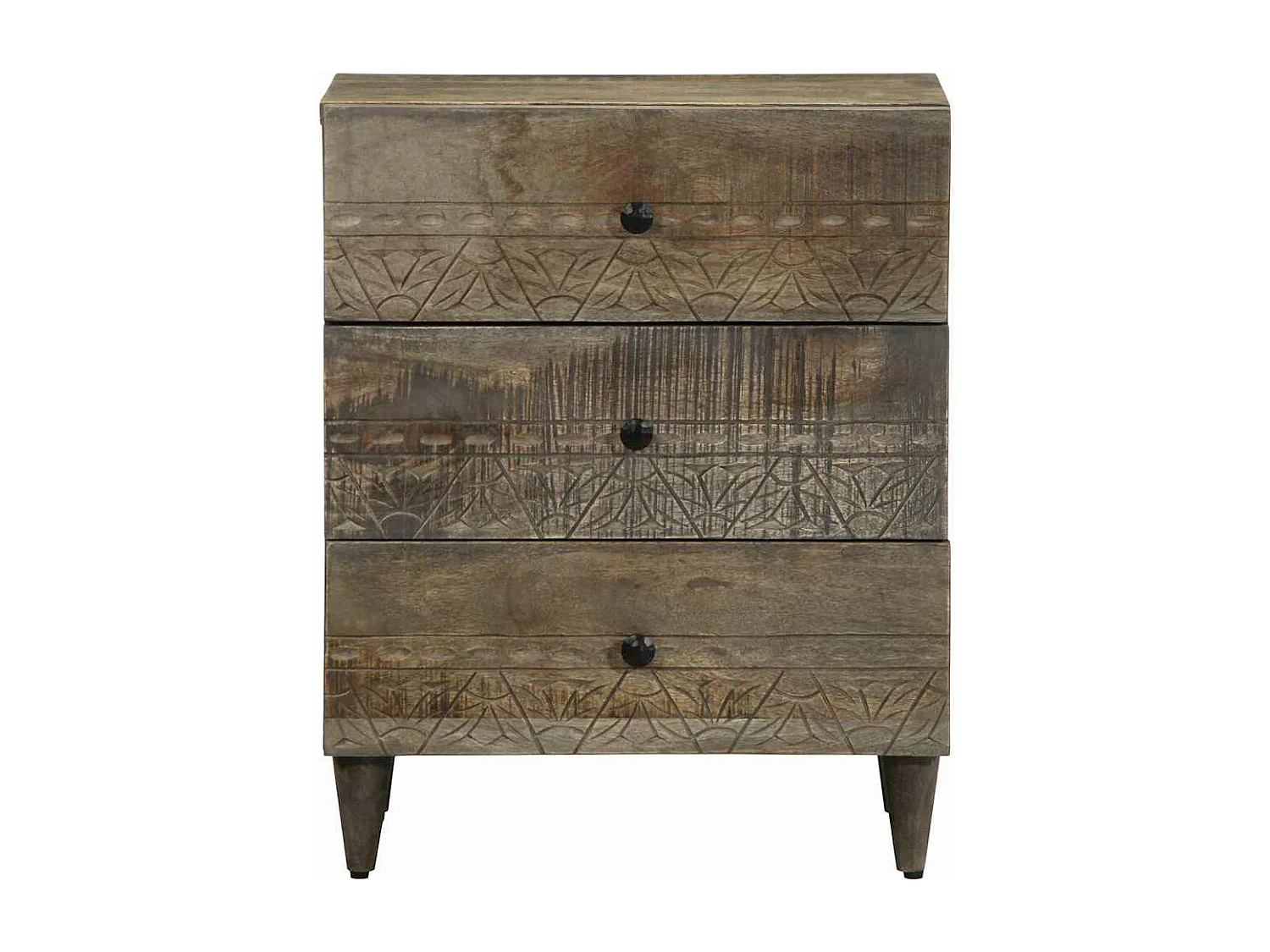 Mesa de cabeceira cinzento claro 50x33x60 cm