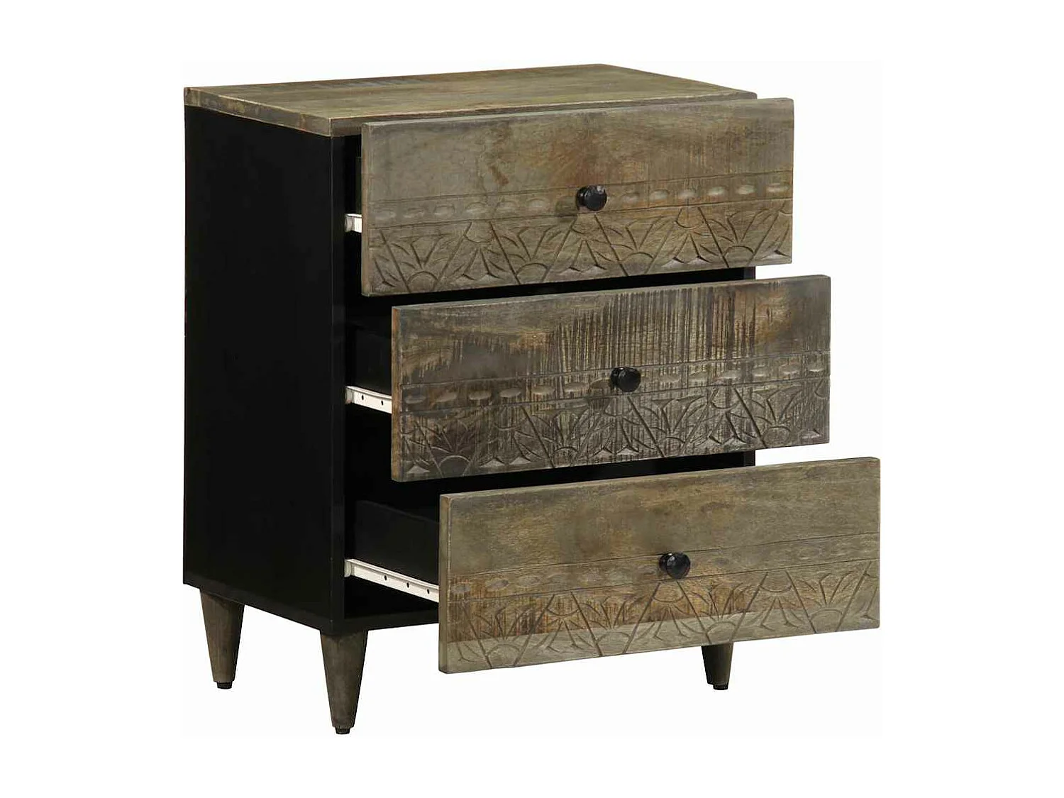 Mesa de cabeceira cinzento claro 50x33x60 cm