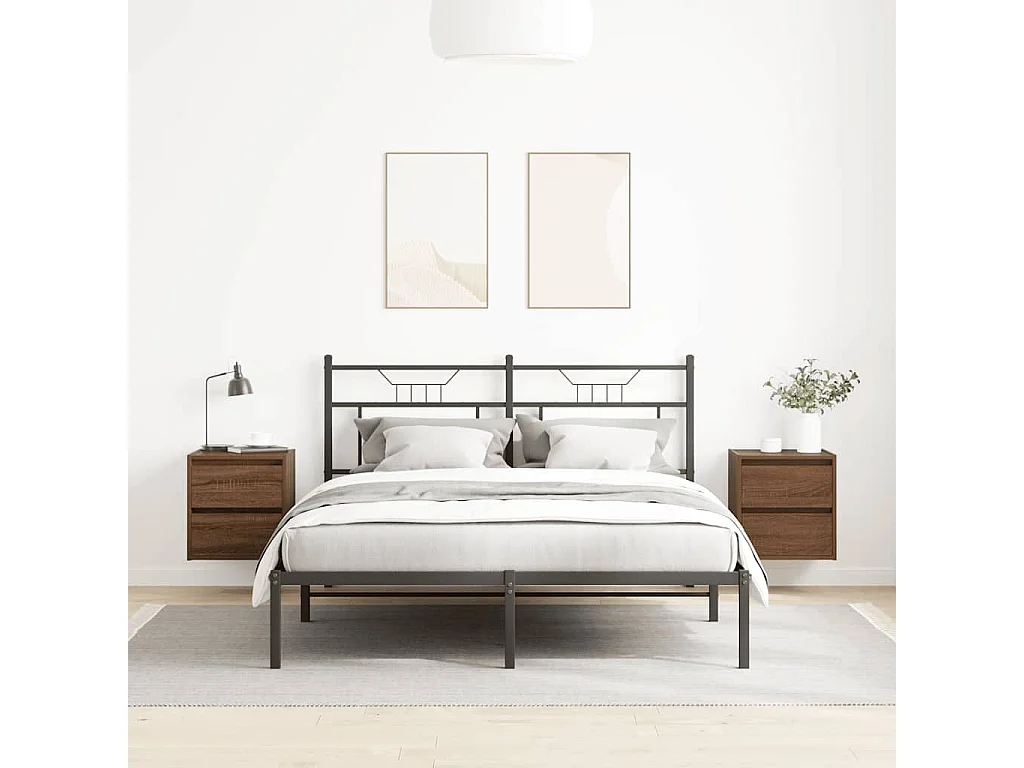 Nachtkastjes 2 st wandgemonteerd 38x34x40 cm bruin eikenkleur