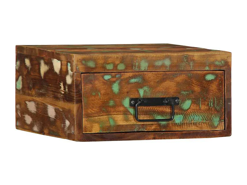 Mesitas de noche de pared 2 unidades madera maciza reciclada