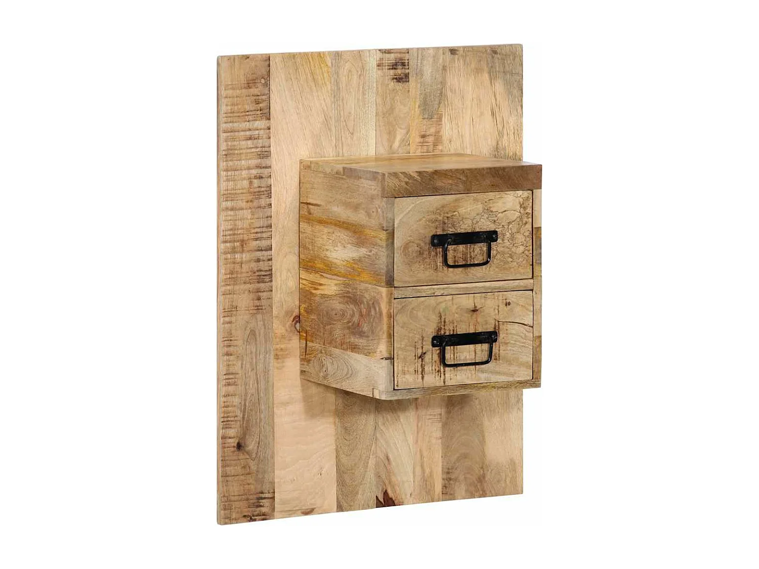 Table de chevet 60x32x80 cm bois massif de manguier brut