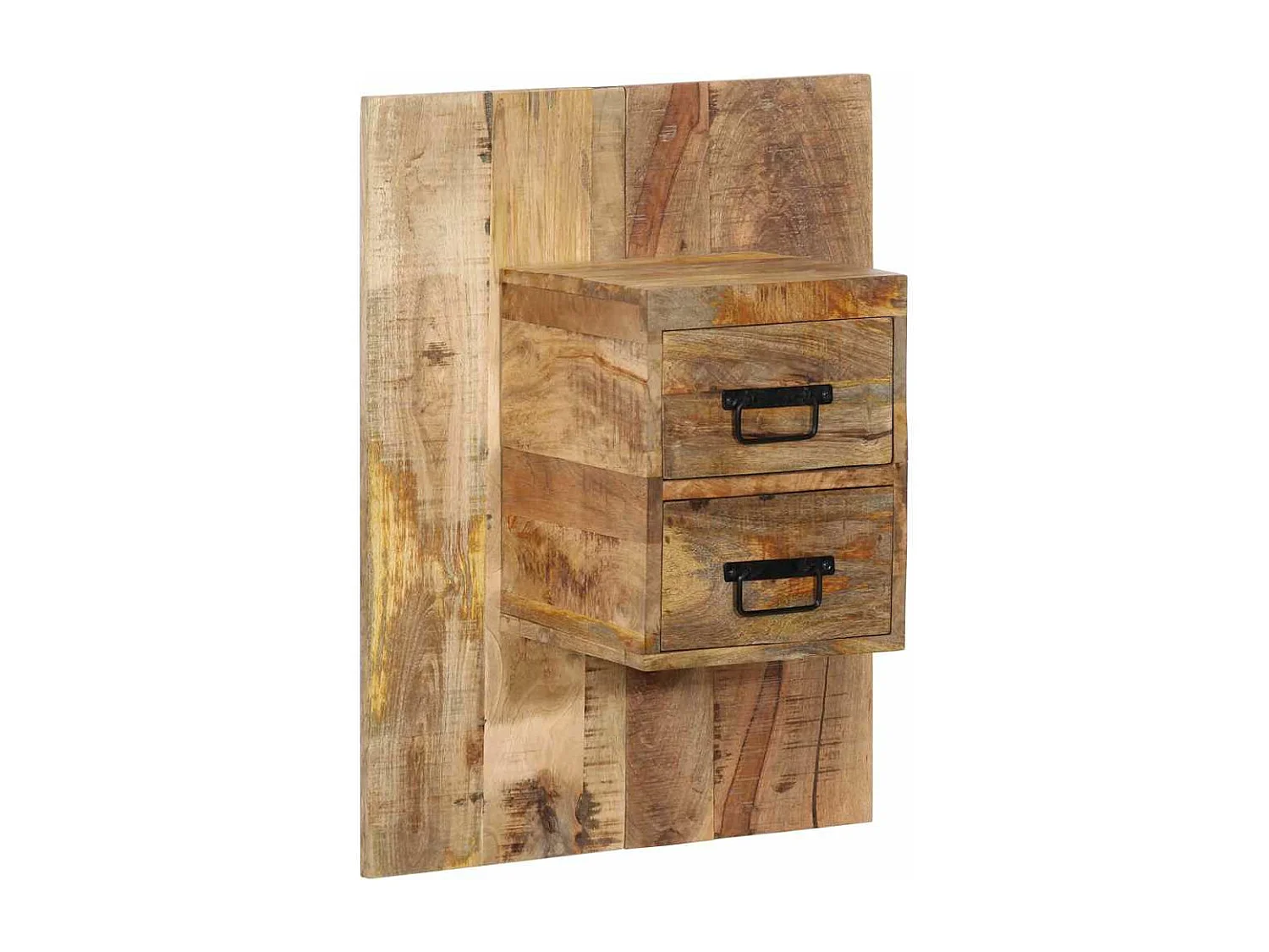 Table de chevet 60x32x80 cm bois massif de manguier brut