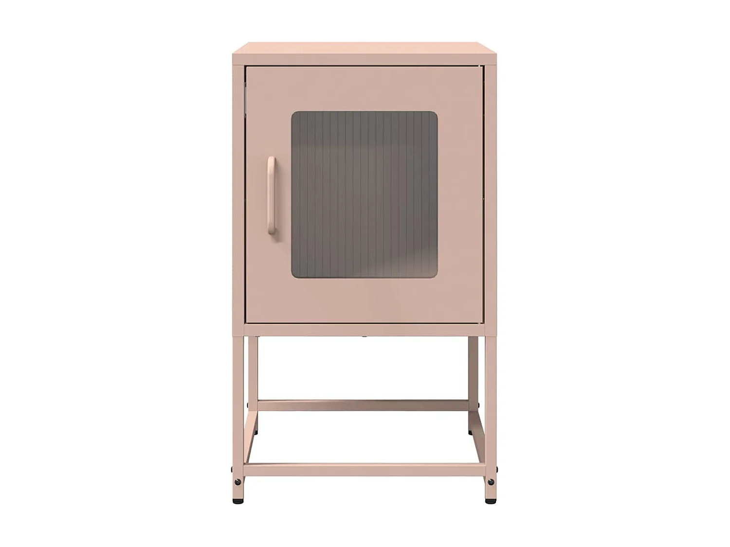 Table de chevet rose 36x39x60,5 cm acier laminé à froid