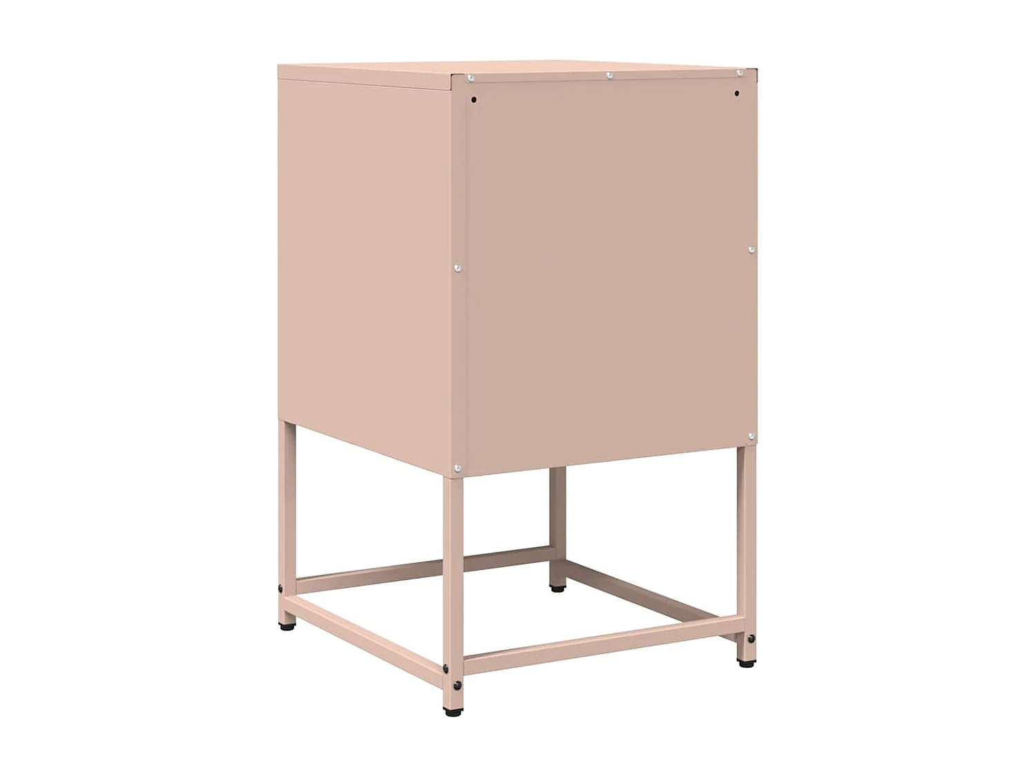 Table de chevet rose 36x39x60,5 cm acier laminé à froid