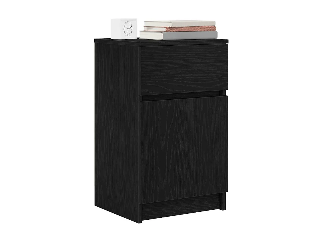 Nachtkastjes 2 st 39x35x65 cm bewerkt hout zwart