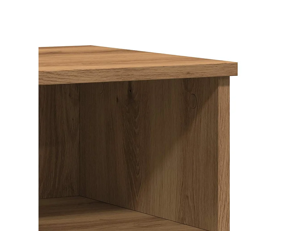 Nachtkastje 40x35x50 cm bewerkt hout artisanaal eikenkleur