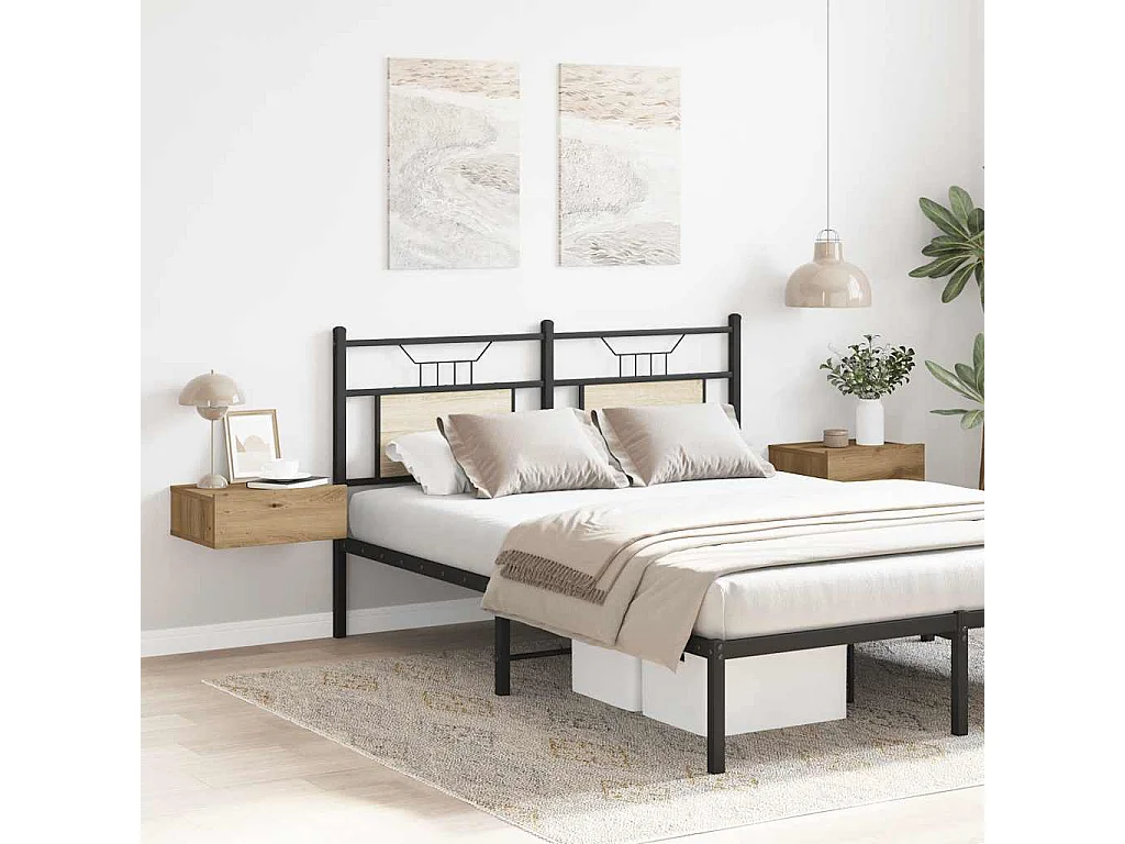 Mesa cabeceira suspensa 2 peças carvalho artesanal 40x32x15 cm