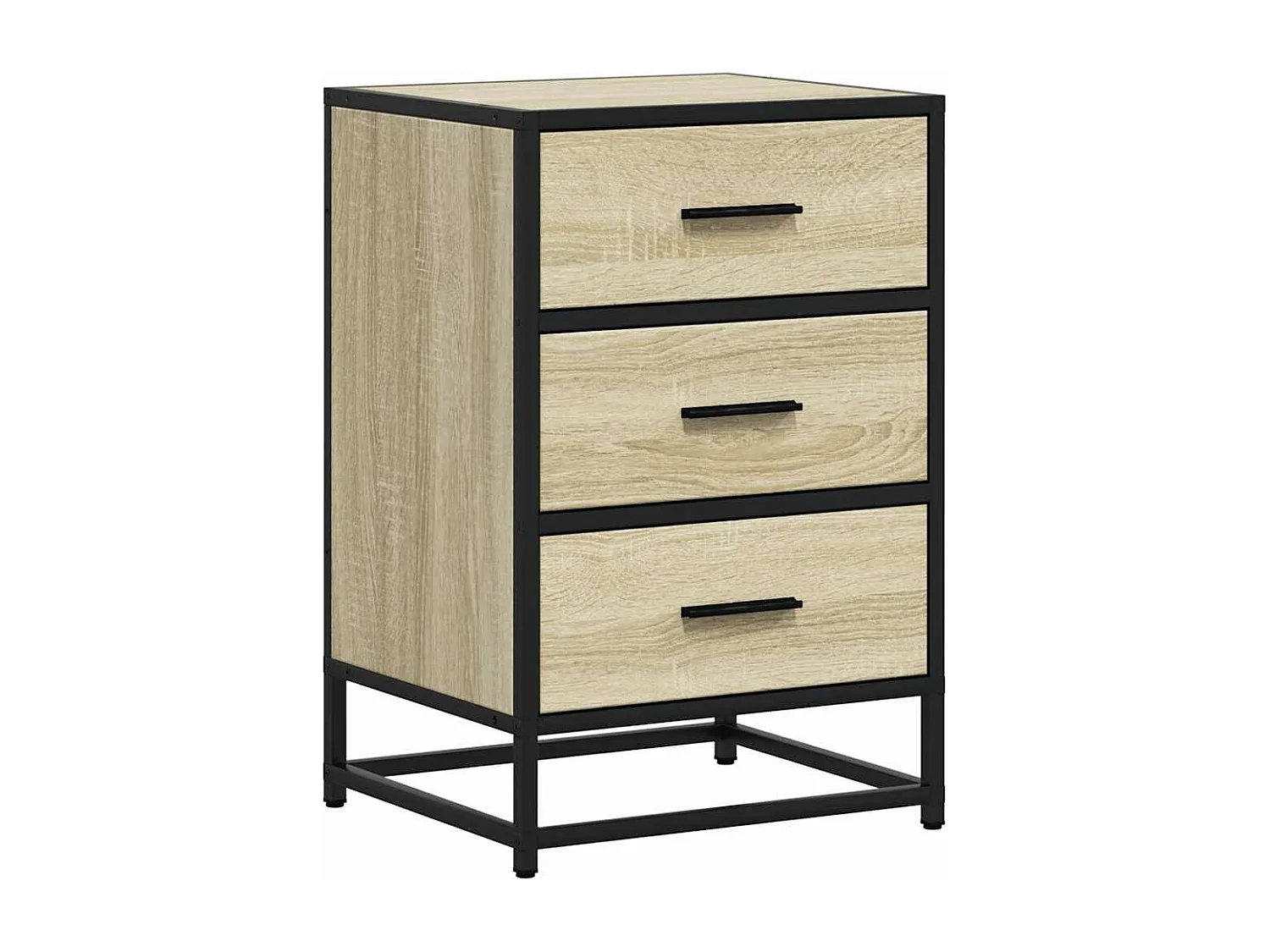 Nachtkastje 40x34,5x60 cm bewerkt hout en metaal sonoma eiken