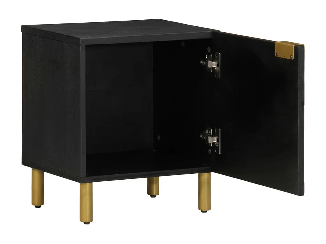 Mesa de cabeceira 40x33x46 cm madeira de mangueira maciça preto