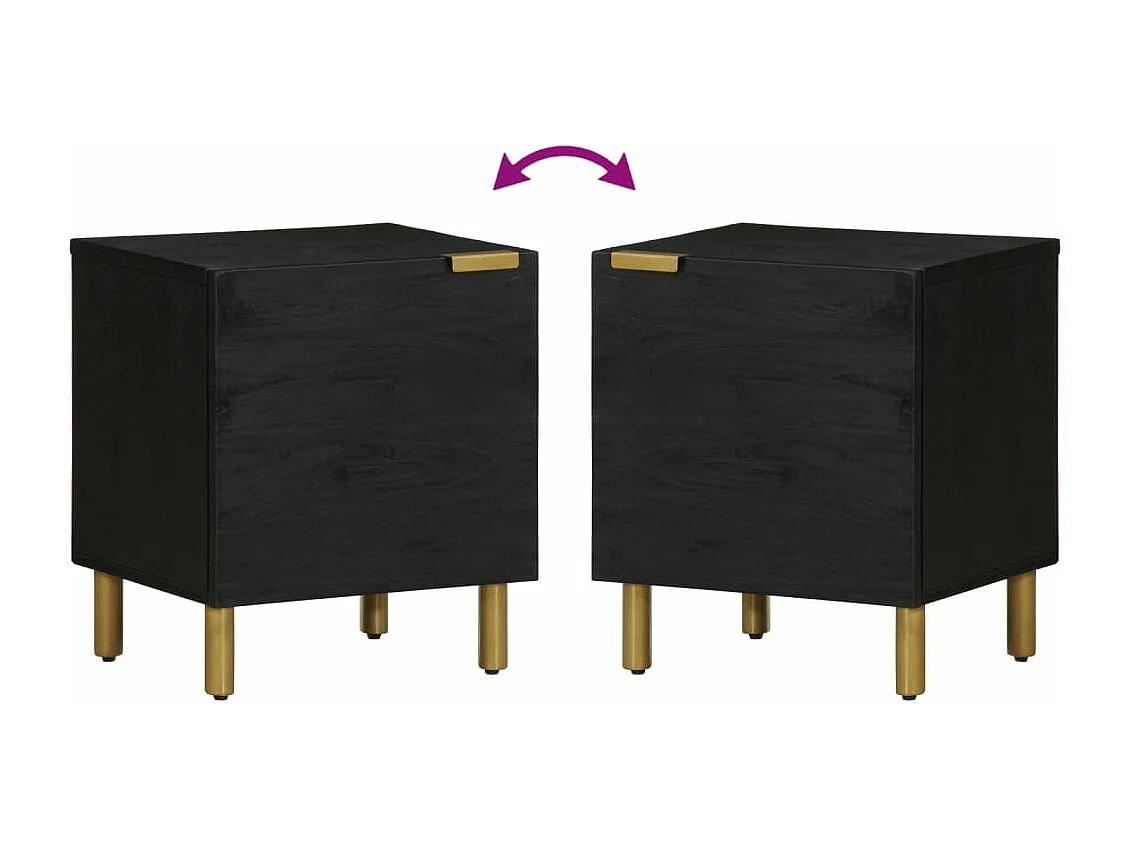 Mesa de cabeceira 40x33x46 cm madeira de mangueira maciça preto