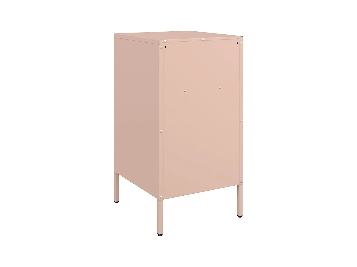 Table de chevet rose 36x39x68 cm acier laminé à froid