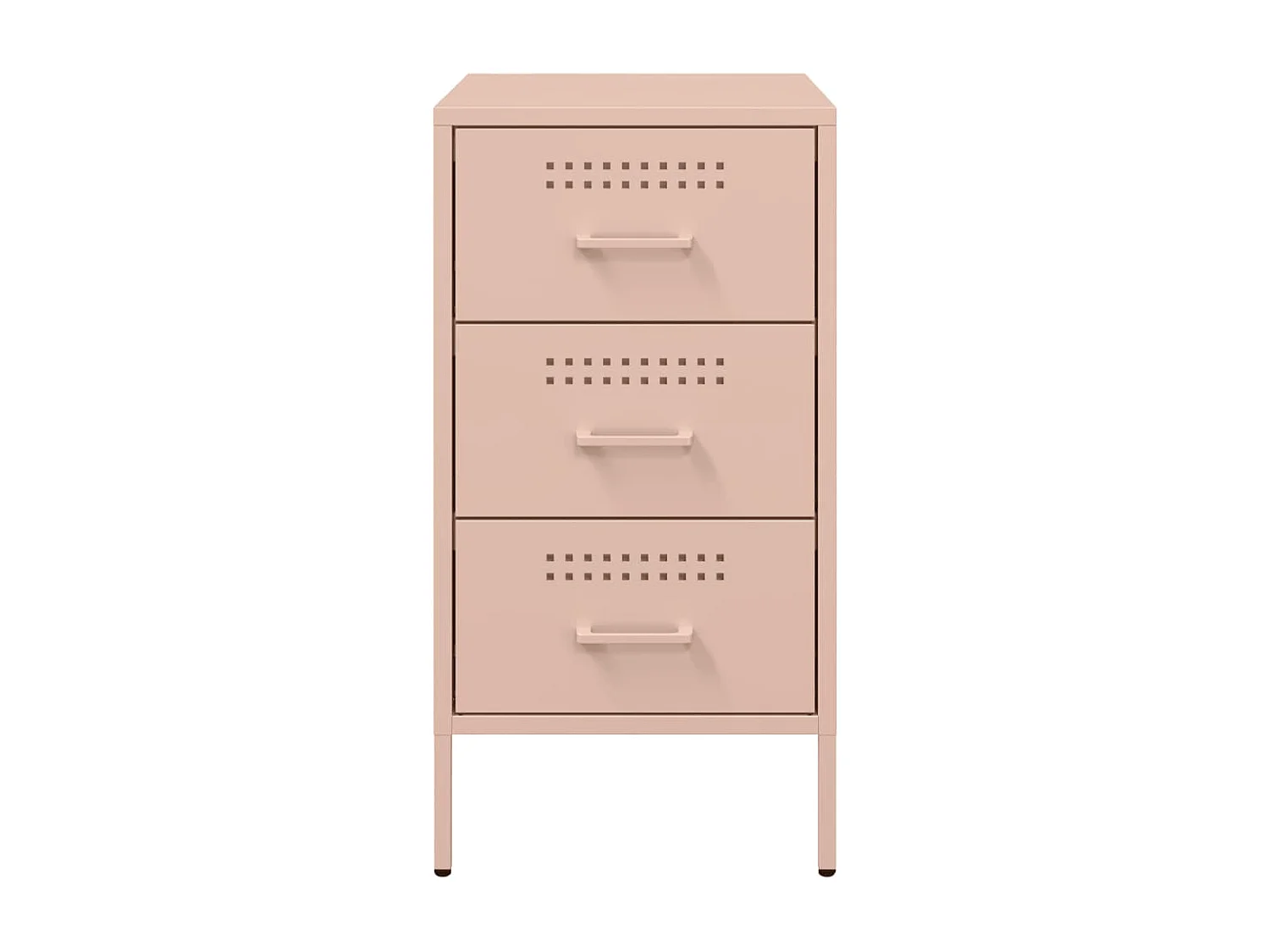 Table de chevet rose 36x39x68 cm acier laminé à froid