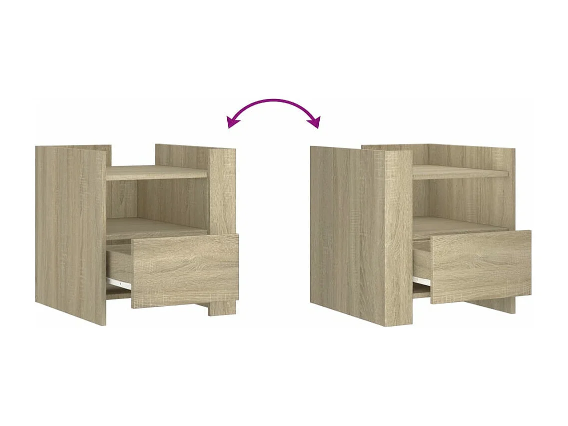 Mesita de noche madera de ingeniería roble Sonoma 45x50x50 cm