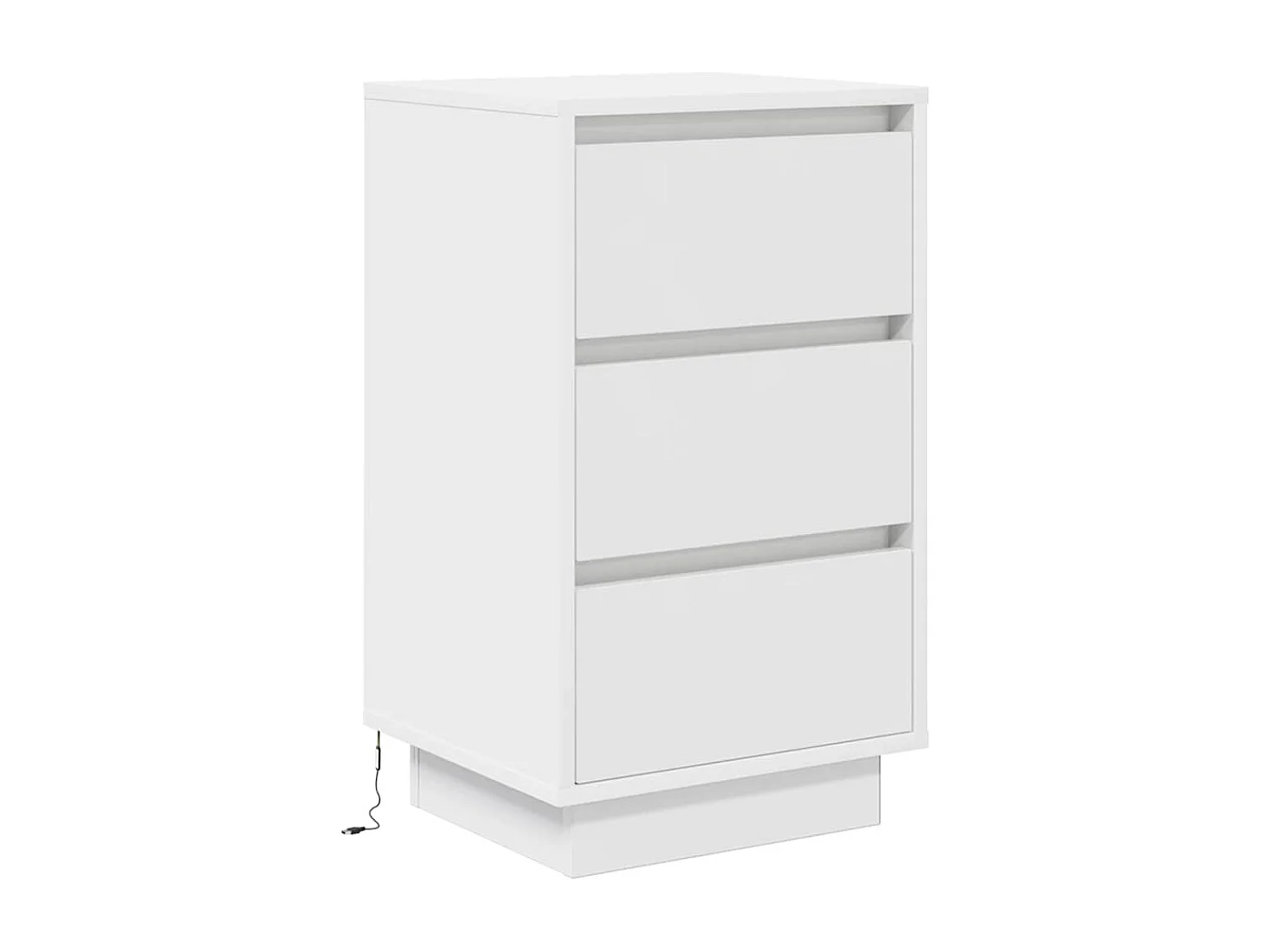 Mesa de cabeceira com luzes LED 38x34x65 cm branco