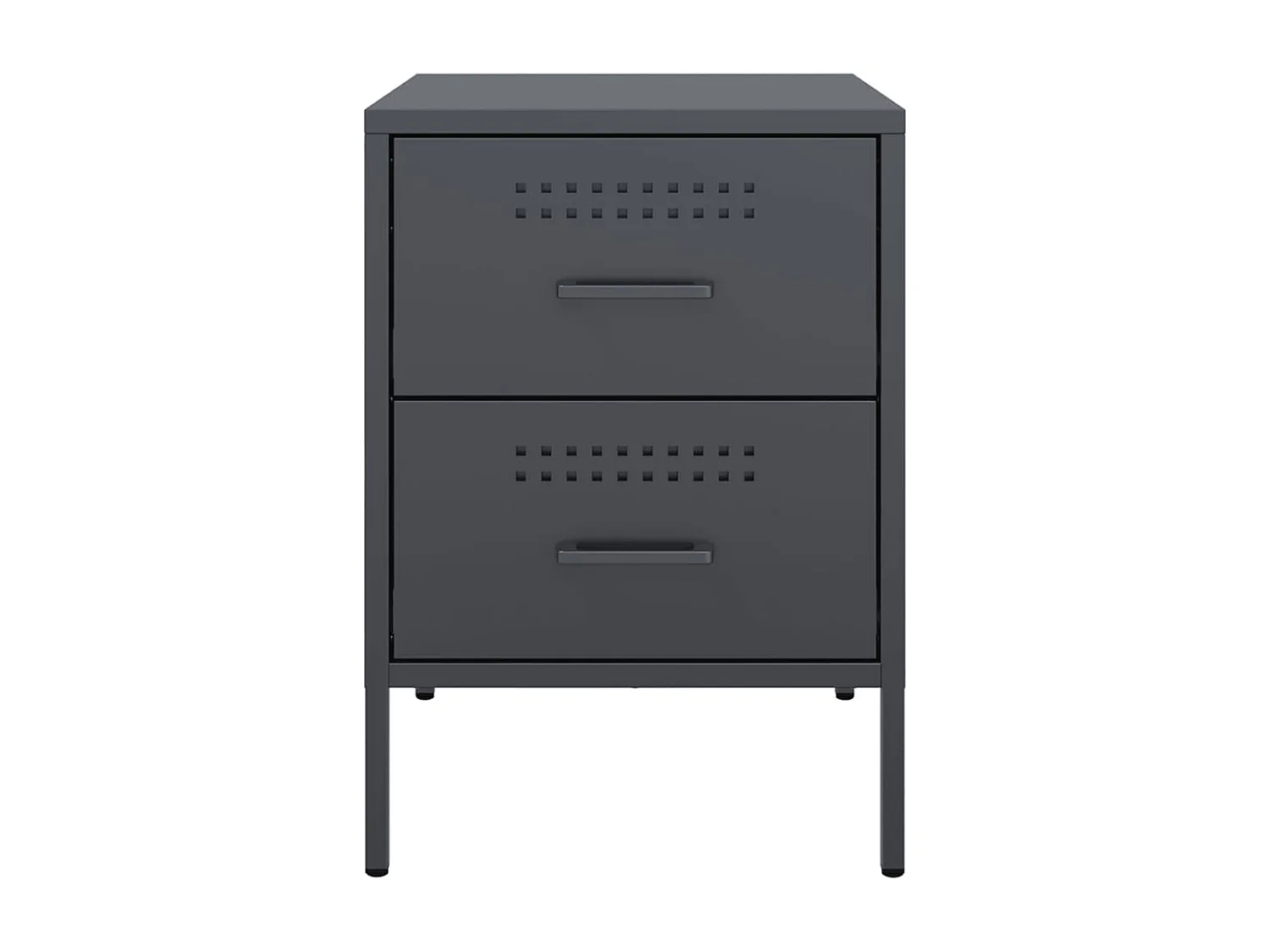 Tables de chevet 2 pièces anthracite 36x39x50,5 cm acier