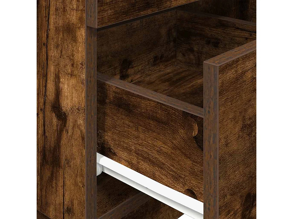 Tables de chevet 2 pièces avec 2 tiroirs chêne fumé 36x36x68 cm