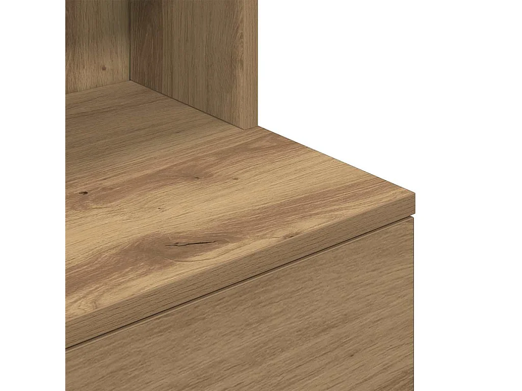 Table de chevet chêne artisanal 39x35x125 cm bois d'ingénierie