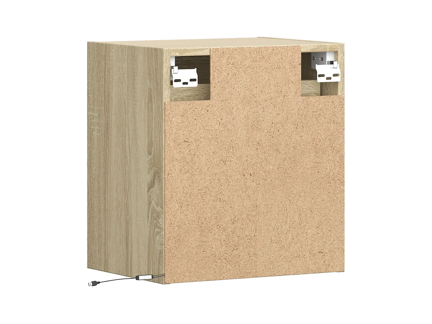 Nachtkastjes met LED wandgemonteerd 2 st sonoma eikenkleurig