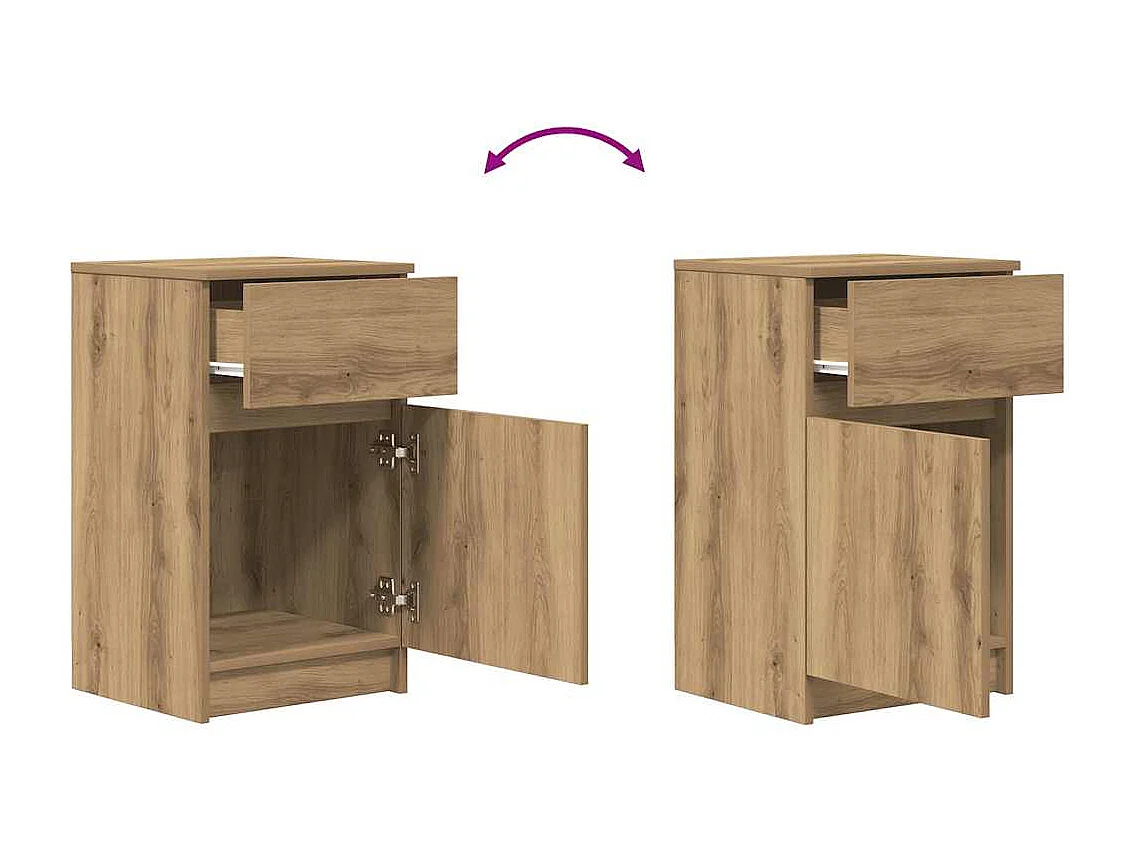 Mesita de noche madera de ingeniería roble artisian 39x35x65 cm